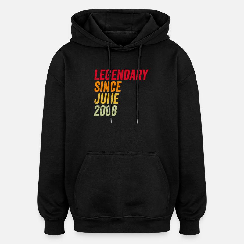 18e anniversaire 18 ans juin 2008 - Sweat à capuche oversize unisexe - noir
