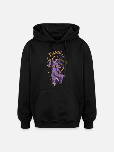 Déesse Céleste : Danse, Vis, Rayonne - Sweat à capuche oversize unisexe - noir
