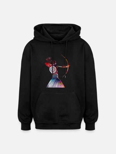 Bunter Schildbogenschütze - Oversized Unisex Hoodie - Schwarz