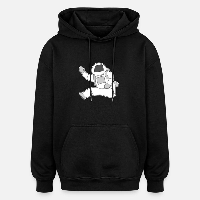 Motif astronaute - Sweat à capuche oversize unisexe - noir