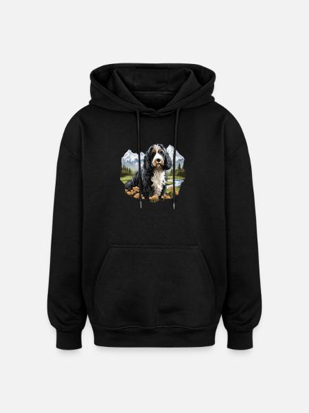 Dog Bernedoodle - Oversized Unisex Hoodie - black