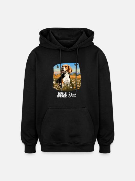 Dog Beagle Harrier - Oversized Unisex Hoodie - black