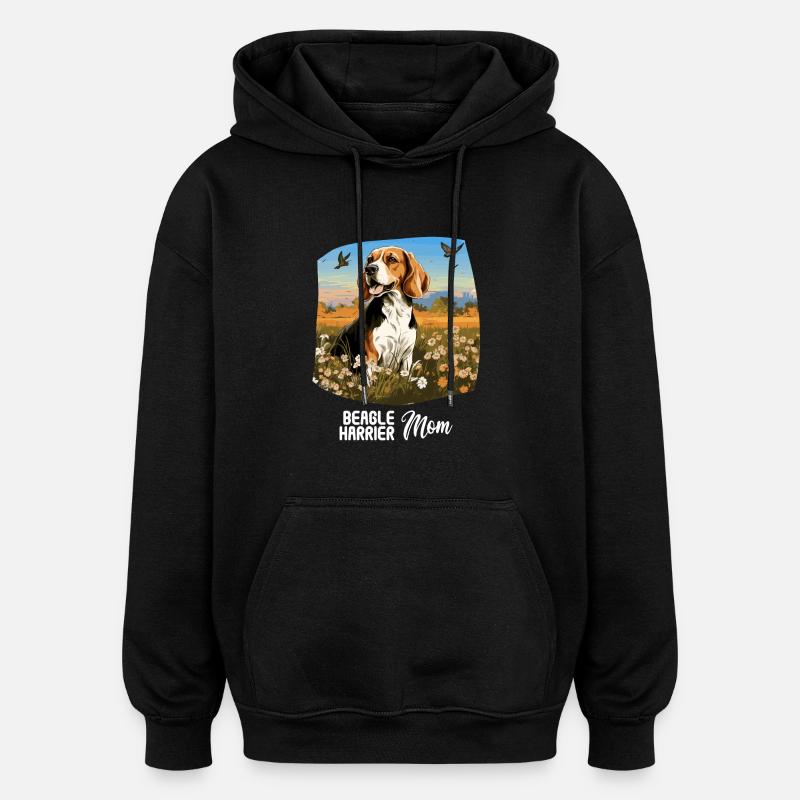 Dog Beagle Harrier - Oversized Unisex Hoodie - black