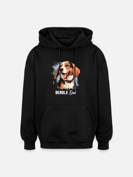 Dog Beagle - Oversized Unisex Hoodie - black