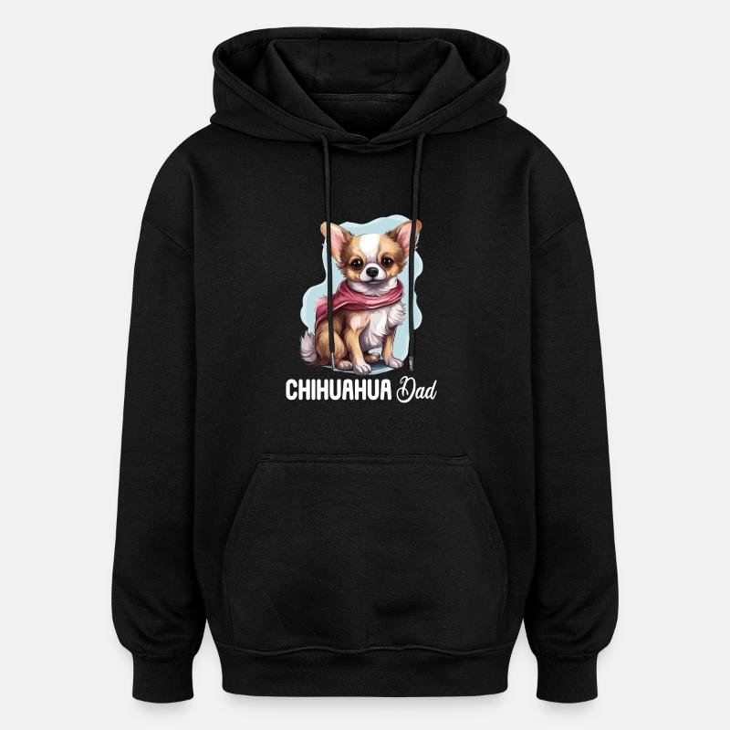 Chien Chihuahua - Sweat à capuche oversize unisexe - noir