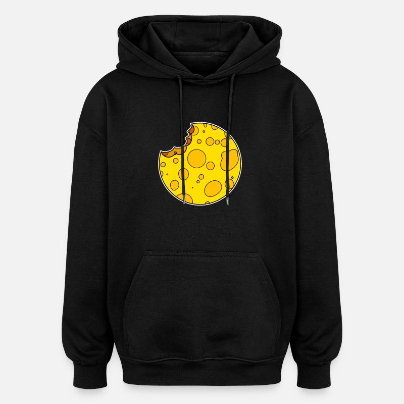 Circle Cheese Round - Oversized Unisex Hoodie - black