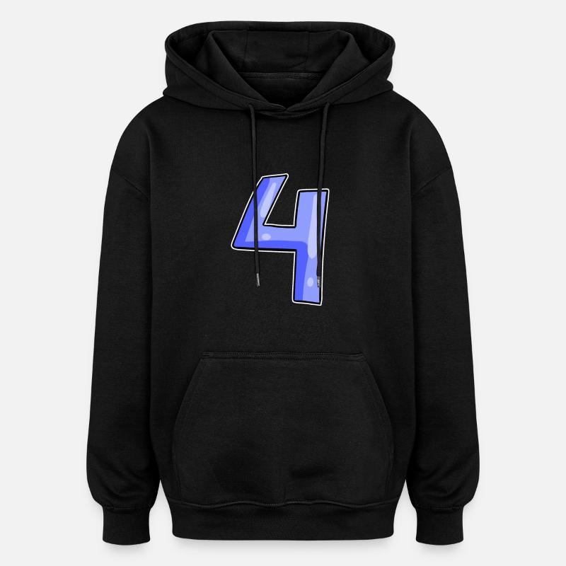 4 - Four - Oversized Unisex Hoodie - black
