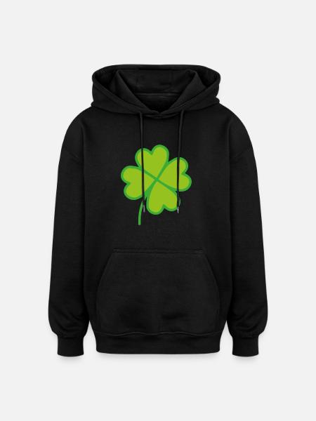 Lucky Clover - Oversized Unisex Hoodie - black