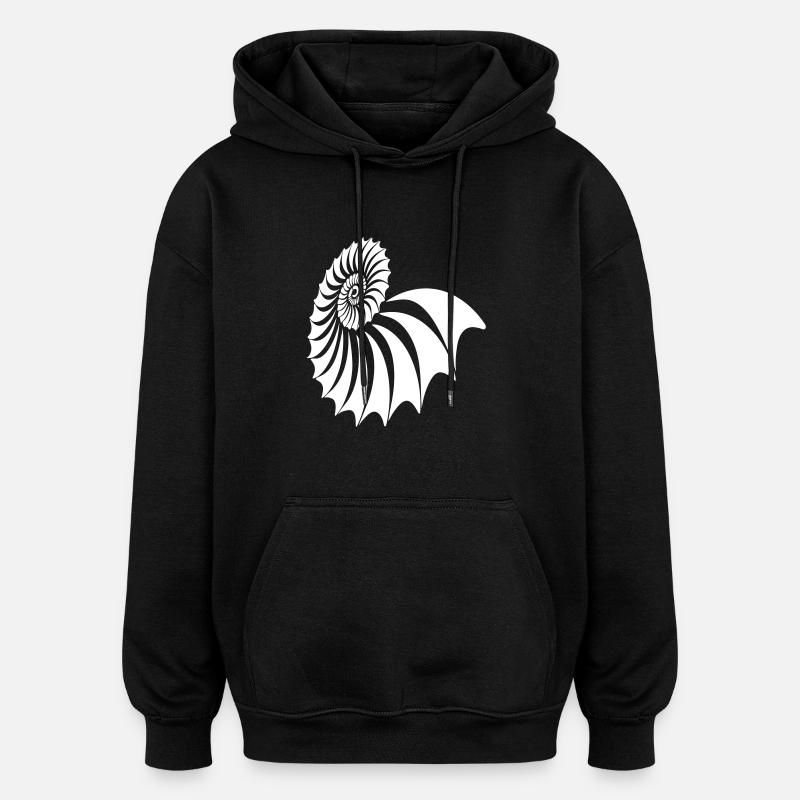 Nautilus Spirale - Sweat à capuche oversize unisexe - noir