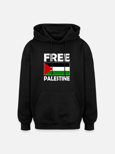 Free palestine - Oversized Unisex Hoodie - black