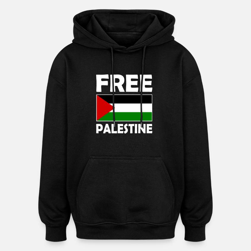 Free palestine - Sweat à capuche oversize unisexe - noir