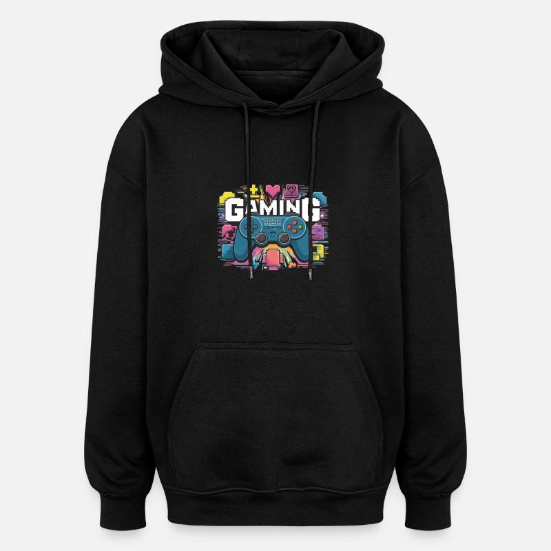 Gaming - Controller - Oversized Unisex Hoodie - Schwarz