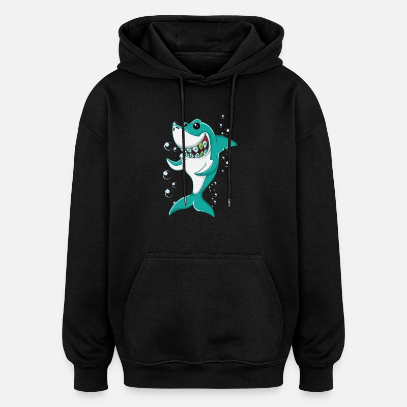 Requin à Bretelles - Sweat à capuche oversize unisexe - noir