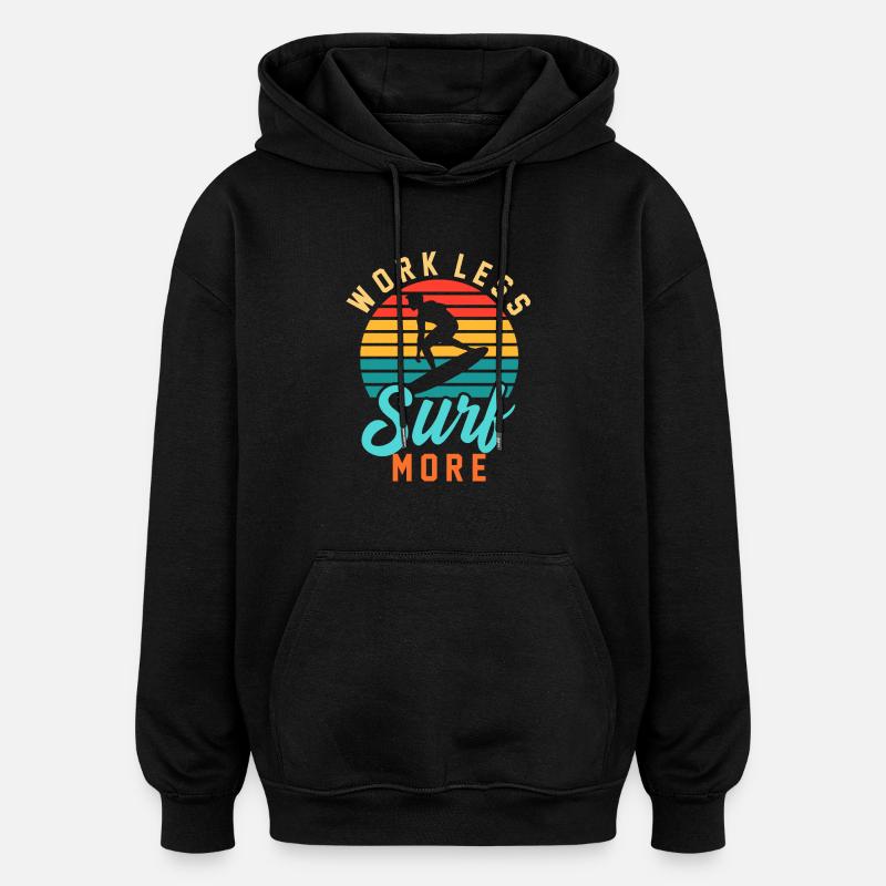 Summer surfing surfboard - Oversized Unisex Hoodie - black