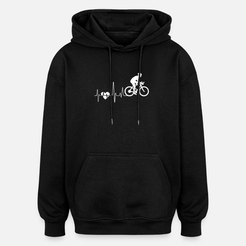 Cyclisme Cyclisme Heartbeat - Sweat à capuche oversize unisexe - noir