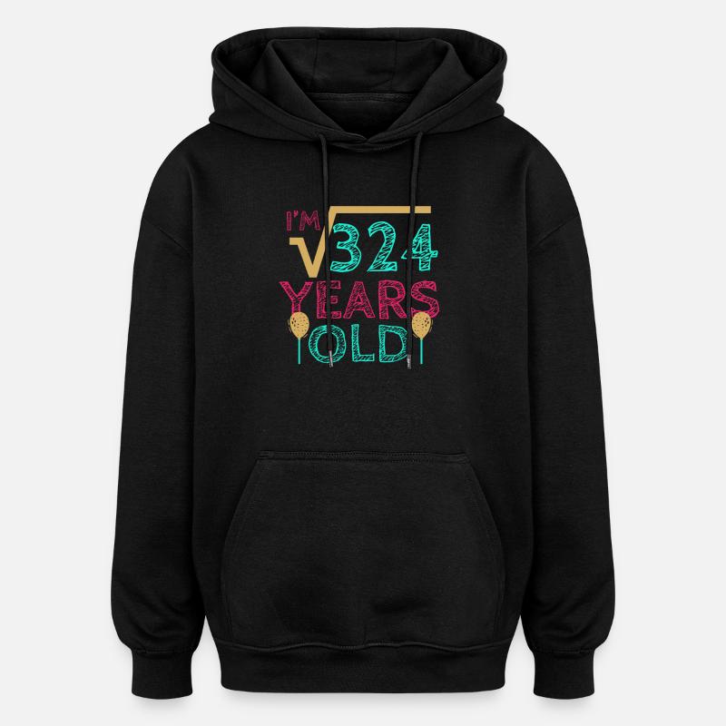 18 ans - Sweat à capuche oversize unisexe - noir