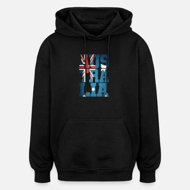 Australie avec drapeau - Sweat à capuche oversize unisexe - noir