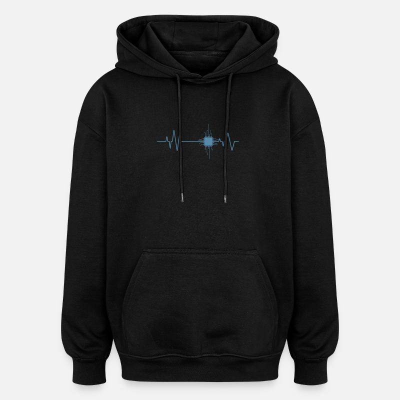 Technologie Professionnelle Heartbeat Chip Electronics - Sweat à capuche oversize unisexe - noir