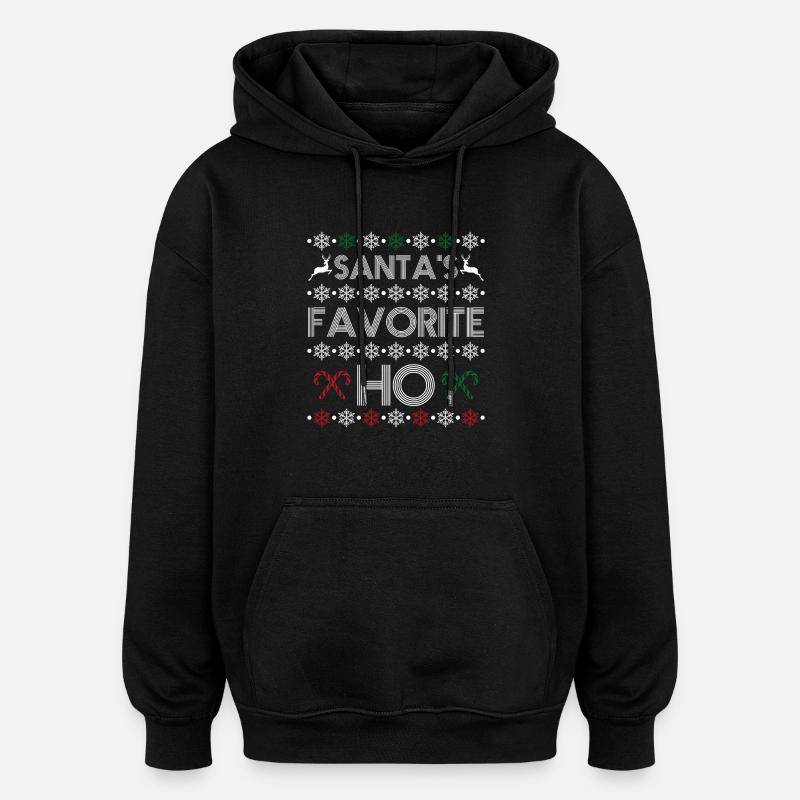 Santa's favorite ho - Sweat à capuche oversize unisexe - noir