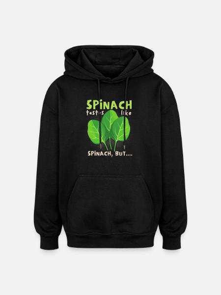 Sjovt spinat ordsprog, spinat tegneserie - Oversize unisex hoodie - sort
