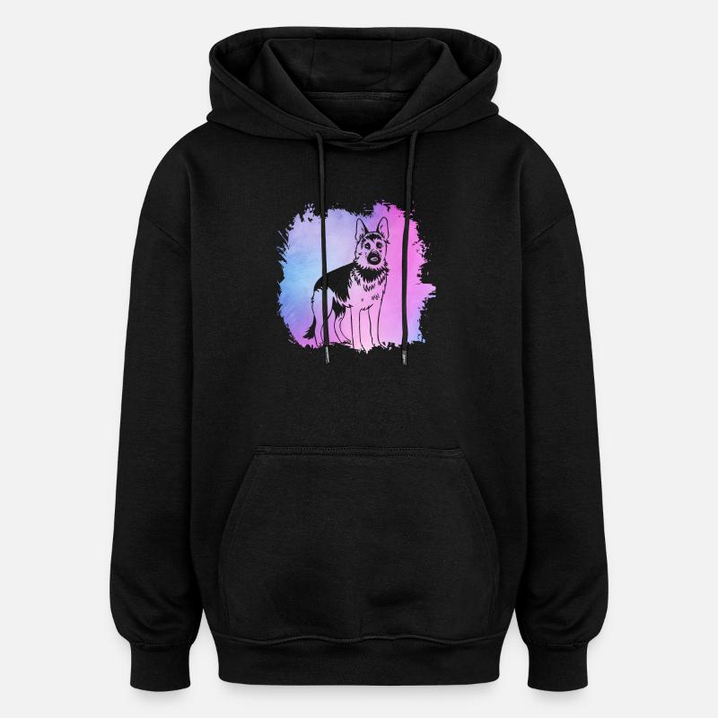 Berger allemand - Sweat à capuche oversize unisexe - noir