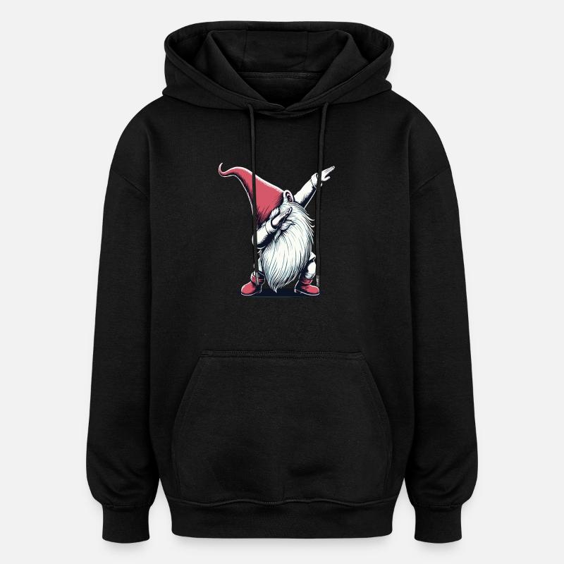 Dabbing Gnome Dab Père Noël - Sweat à capuche oversize unisexe - noir