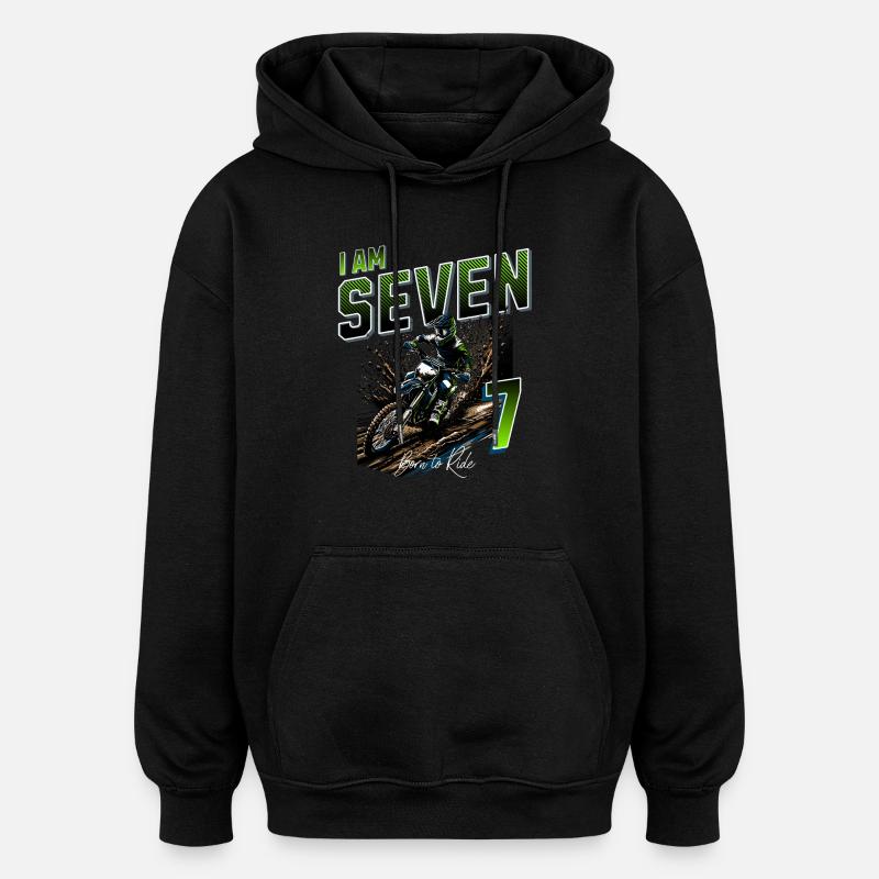 Motocross 7e anniversaire - Sweat à capuche oversize unisexe - noir
