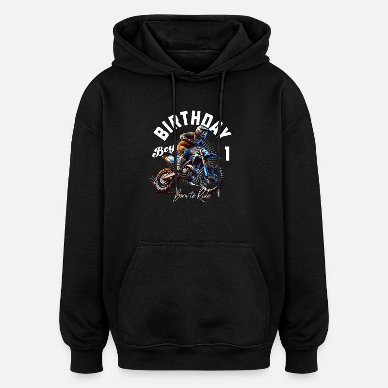 1er anniversaire de motocross - Sweat à capuche oversize unisexe - noir