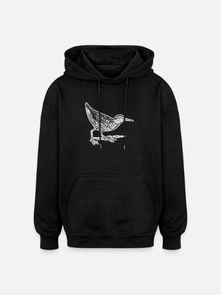 Sandpiper Floral Pattern - Oversized Unisex Hoodie - black