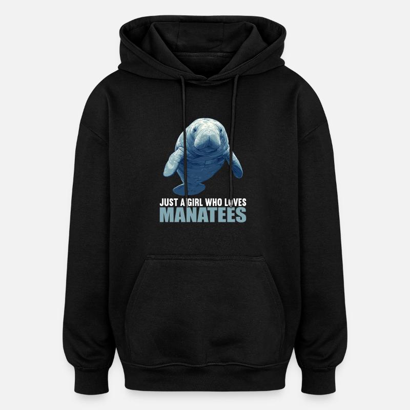 Lamantins Seekuh Lamantin - Sweat à capuche oversize unisexe - noir