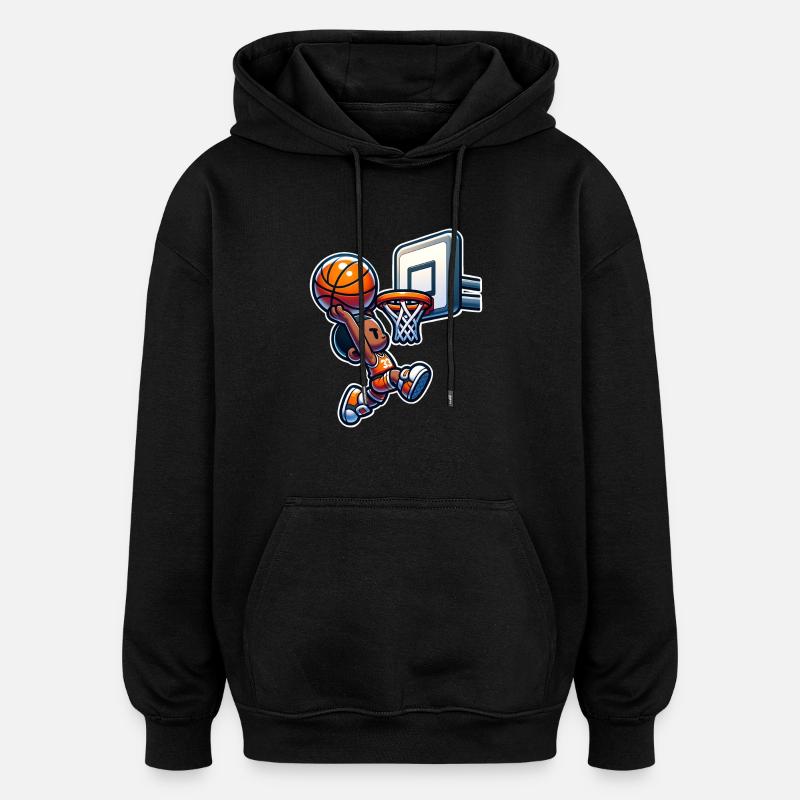 Dunking de basket-ball - Sweat à capuche oversize unisexe - noir