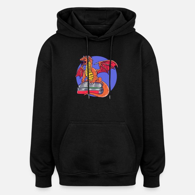 Reading Dragon Books Magic Dungeon - Oversized Unisex Hoodie - black