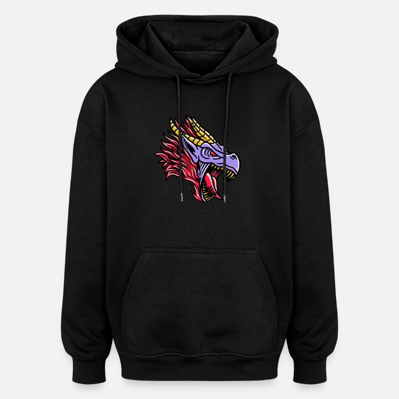 Fantasy RPG Dragon Magic Dungeon - Sweat à capuche oversize unisexe - noir