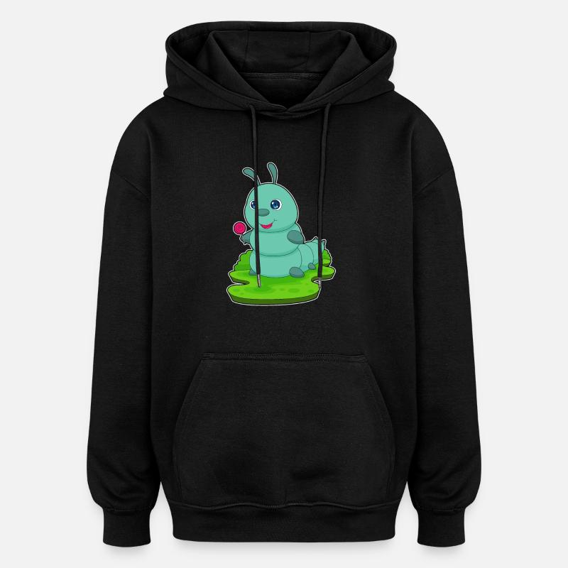 Sucette chenille - Sweat à capuche oversize unisexe - noir