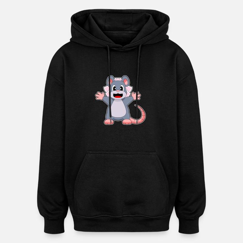 Mouse Bridal Veil Wedding - Oversized Unisex Hoodie - black