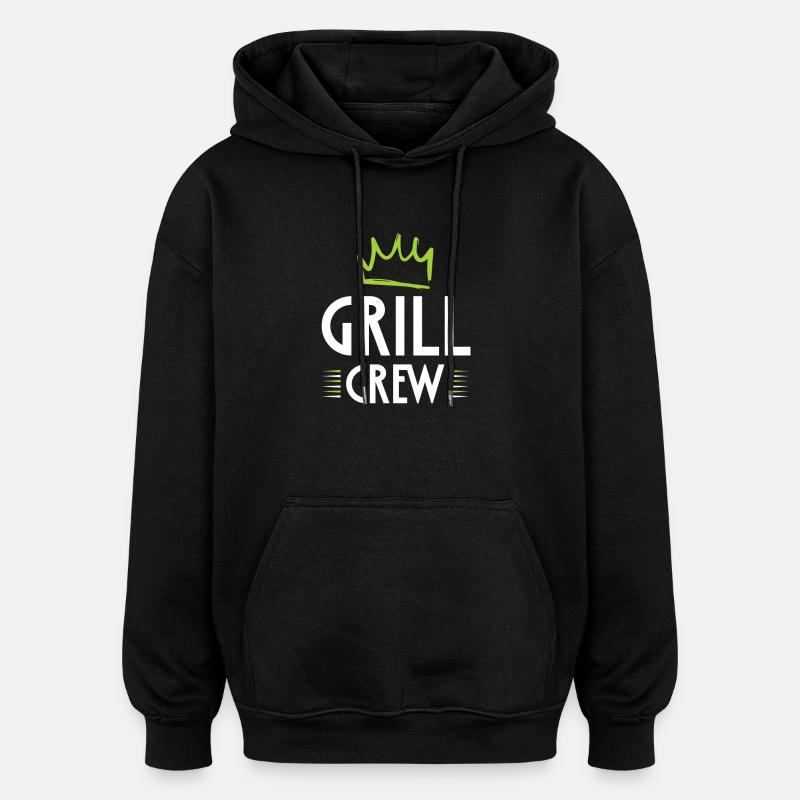 Équipe de grillades - Sweat à capuche oversize unisexe - noir
