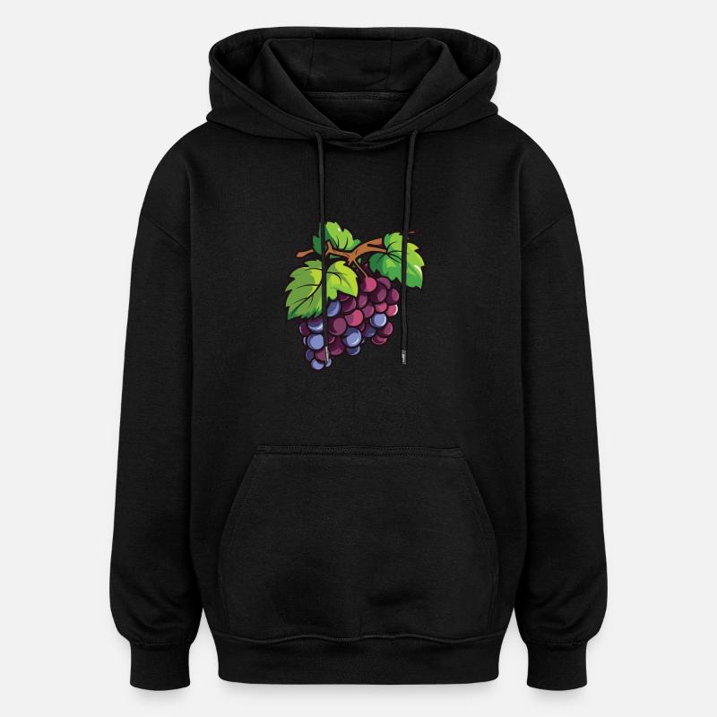 Symbole du raisin - Sweat à capuche oversize unisexe - noir