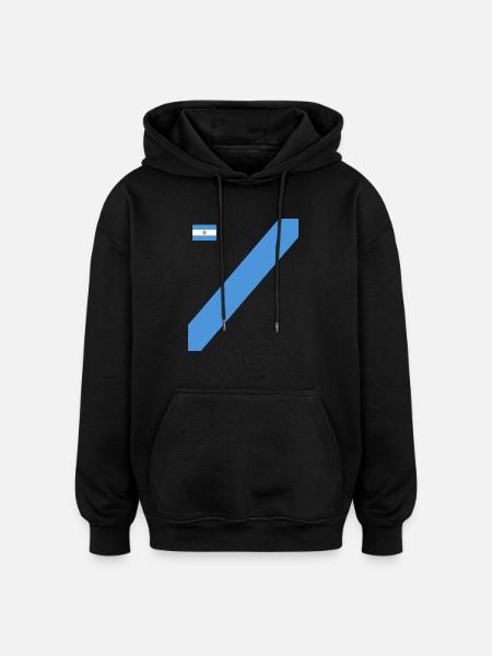 Argentine Cadeau Argentine Drapeau argentin - Sweat à capuche oversize unisexe - noir