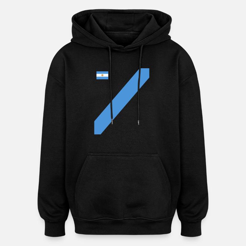Argentine Cadeau Argentine Drapeau argentin - Sweat à capuche oversize unisexe - noir