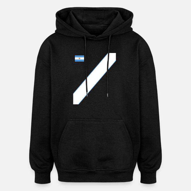 Argentine Cadeau Argentine Drapeau argentin - Sweat à capuche oversize unisexe - noir
