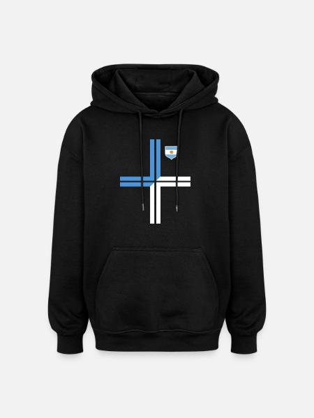 Argentine Cadeau Argentine Drapeau argentin - Sweat à capuche oversize unisexe - noir