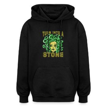 Turn Into Stone Goddess Greek Mythology - Oversized Unisex Hoodie - black - Front - Noah (186cm)