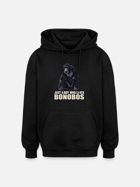 Bonobos Bonobo - Oversized Unisex Hoodie - black