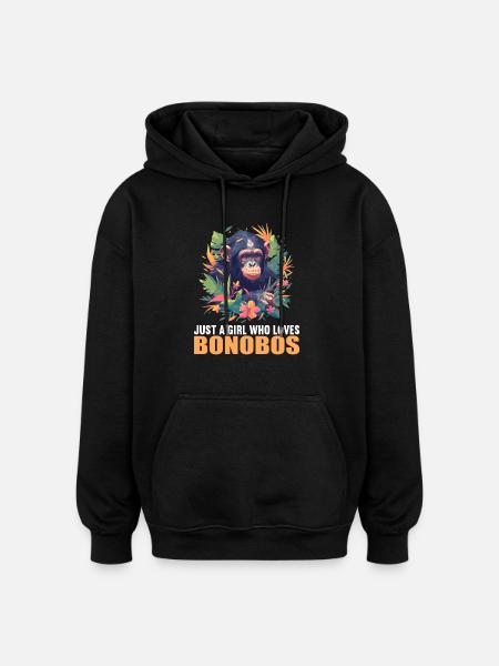 Bonobos Bonobo - Oversized Unisex Hoodie - black