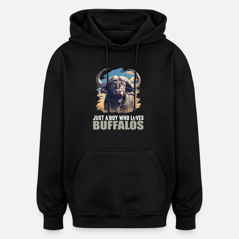 Buffalos Buffalo Büffel - Oversized Unisex Hoodie - Schwarz
