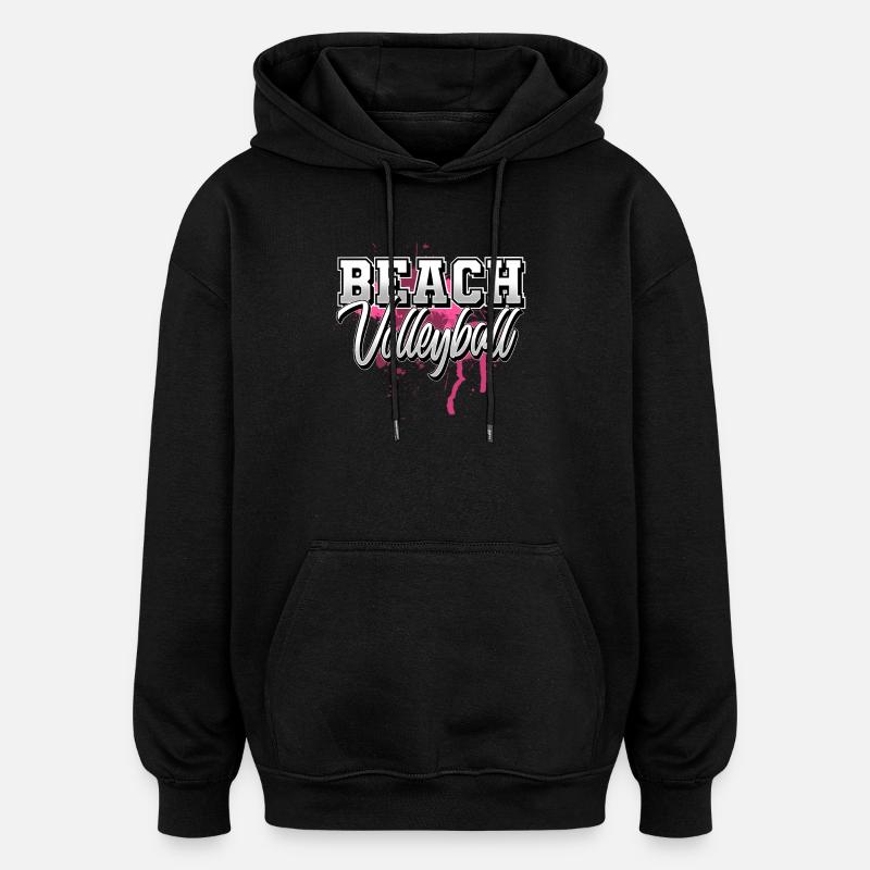 Beach-volley - Sweat à capuche oversize unisexe - noir