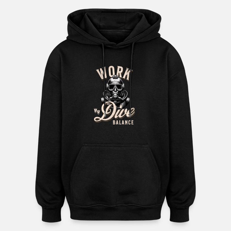 Tauchen Taucher - Oversized Unisex Hoodie - Schwarz