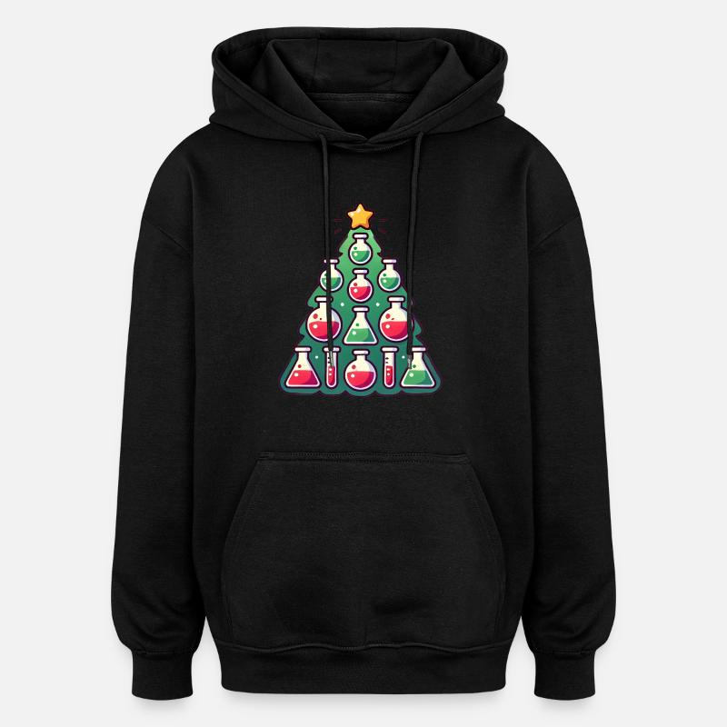 Chimie Conception d’arbre de Noël - Sweat à capuche oversize unisexe - noir