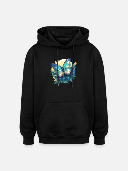 Butterfly Butterflies Butterfly - Oversized Unisex Hoodie - black