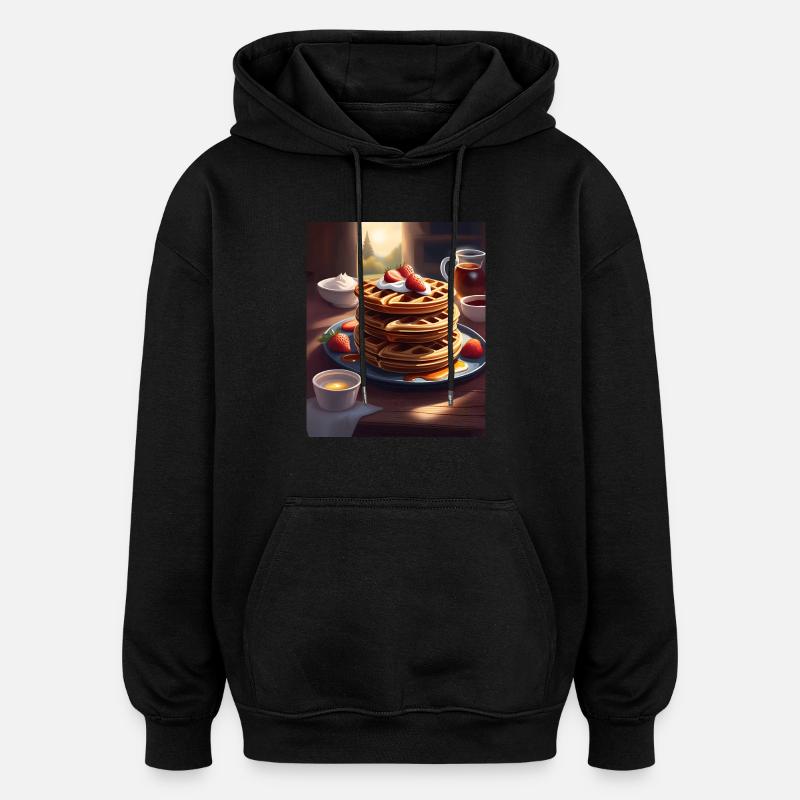 Crêpes pour le petit-déjeuner - Sweat à capuche oversize unisexe - noir
